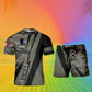 Personalisiertes französisches Soldaten-/Veteranen-Tarnmuster mit Namen und Rang, Kombi-T-Shirt + Shorts, 3D-Druck – 0503240001QA