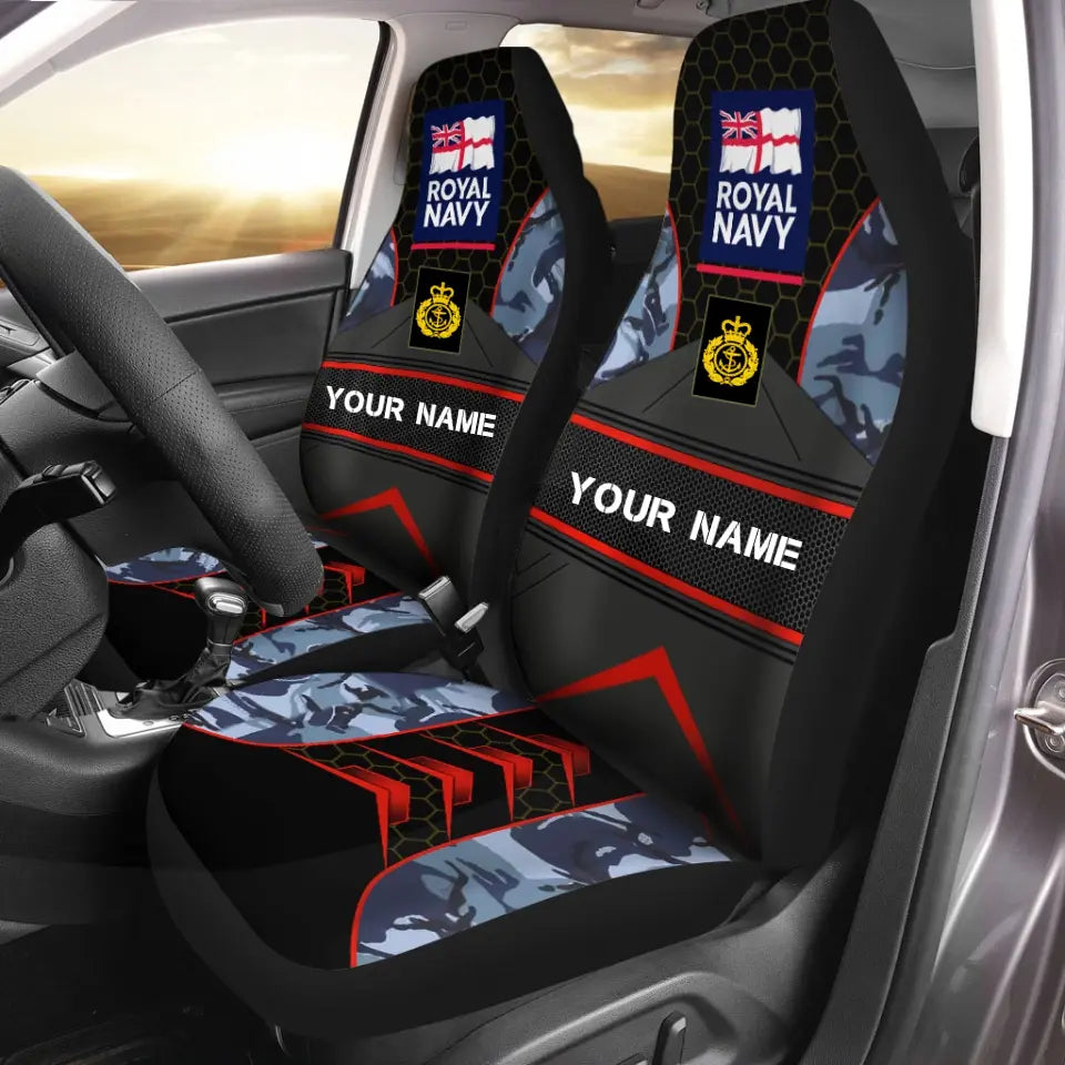 Personalized UK Soldier/ Veteran Camo With Name And Rank Car Seat Covers 3D Printed - 13042402QA