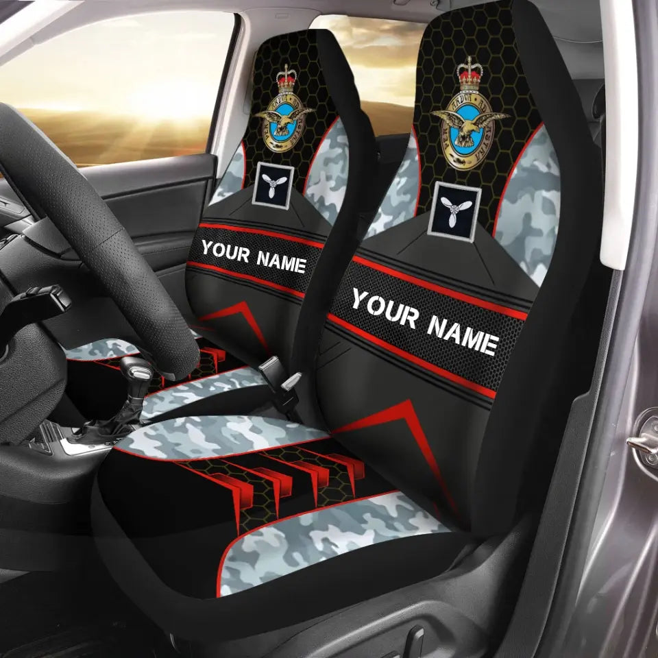 Personalized UK Soldier/ Veteran Camo With Name And Rank Car Seat Covers 3D Printed - 13042402QA