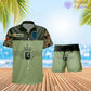 Personalisierter belgischer Soldat/Veteran, Camouflage mit Rang, Kombination Hawaiihemd + Shorts, 3D-Druck – 0906230001QA