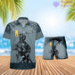 Personalisierter schwedischer Soldat/Veteran, Camouflage mit Rangkombination, Hawaiihemd + Shorts, 3D-Druck – 1212230001QA