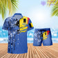 T-shirt Hawaï personnalisé avec camouflage soldat/vétéran belge et combo de grades + short imprimés en 3D - 0311230001QA