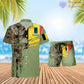 Personalisierter belgischer Soldat/Veteran, Camouflage mit Rangkombination, Hawaiihemd + Shorts, 3D-Druck – 0311230001QA