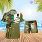 Personalisiertes irisches Soldaten-/Veteranen-Tarnmuster mit Rangkombination Hawaiihemd + Shorts 3D-Druck – 0311230001QA