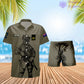 T-shirt Hawaï personnalisé avec camouflage soldat/vétéran australien et combo de grades + short imprimé en 3D - 17042401QA