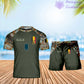 Personalisierter belgischer Soldat/Veteran, Camouflage, mit Namen und Rang, Kombi-T-Shirt + Short, 3D-Druck – 1010230001QA