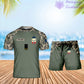 T-shirt personnalisé avec camouflage soldat/vétéran de la France avec nom et grade combinés + short imprimés en 3D - 0310230005QA