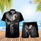 Personalisiertes deutsches Soldaten-/Veteranen-Tarnmuster mit Rangkombination, Hawaiihemd + Shorts, 3D-Druck – 0112230001QA