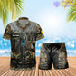 Personalisierter belgischer Soldat/Veteran, Camouflage mit Rangkombination, Hawaiihemd + Shorts, 3D-Druck – 22042401QA