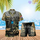 T-shirt Hawaï personnalisé avec camouflage soldat/vétéran des Pays-Bas et combo de grades + short imprimés en 3D - 22042401QA