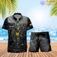 Personalisiertes deutsches Soldaten-/Veteranen-Tarnmuster mit Rangkombination Hawaiihemd + Shorts 3D-Druck – 22042401QA