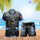 Personalisiertes britisches Soldaten-/Veteranen-Tarnmuster mit Rangkombination, Hawaiihemd + Shorts, 3D-Druck – 22042401QA