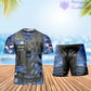 Personalisiertes australisches Soldaten-/Veteranen-Tarnmuster mit Namen und Rang, Kombi-T-Shirt + Shorts, 3D-Druck – 22042401QA