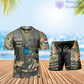 Personalisiertes niederländisches Soldaten-/Veteranen-Tarnmuster mit Namen und Rang, Kombi-T-Shirt + Short, 3D-Druck – 22042401QA