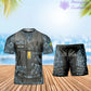 Personalisierter schwedischer Soldat/Veteran, Camouflage, mit Namen und Rang, Kombi-T-Shirt + Short, 3D-Druck – 22042401QA