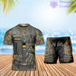 T-shirt personnalisé avec camouflage soldat/vétéran suédois avec nom et grade + short imprimé en 3D - 22042401QA