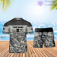 Personalisiertes australisches Soldaten-/Veteranen-Tarnmuster mit Namen und Rang, Kombi-T-Shirt + Short, 3D-Druck – 1112230001QA