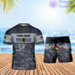 Personalisiertes deutsches Soldaten-/Veteranen-Tarnmuster mit Namen und Rang, Kombi-T-Shirt + Shorts, 3D-Druck – 1112230001QA