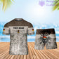 Personalisiertes deutsches Soldaten-/Veteranen-Tarnmuster mit Namen und Rang, Kombi-T-Shirt + Shorts, 3D-Druck – 1112230001QA