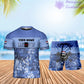 Personalisiertes niederländisches Soldaten-/Veteranen-Tarnmuster mit Namen und Rang, Kombi-T-Shirt + Short, 3D-Druck – 1201240001QA