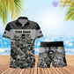 Personalized Australia Soldier/ Veteran Camo With Rank Combo Hawaii Shirt + Short 3D Printed - 1112230001QA