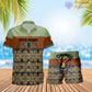 T-shirt Hawaï personnalisé avec camouflage soldat/vétéran belge et combo de grades + short imprimés en 3D - 1201240001QA