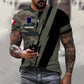 T-shirt personnalisé avec camouflage soldat/vétéran de la France avec nom et grade imprimé en 3D - 0503240001QA