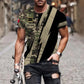 T-shirt personnalisé avec camouflage soldat/vétéran de la France avec nom et grade imprimé en 3D - 0503240001QA