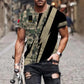 T-shirt personnalisé avec camouflage soldat/vétéran de la France avec nom et grade imprimé en 3D - 0503240001QA