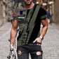 T-shirt personnalisé avec camouflage soldat/vétéran de la France avec nom et grade imprimé en 3D - 0503240001QA