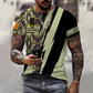 Personalisiertes irisches Soldaten-/Veteranen-T-Shirt im Camouflage-Stil mit Namen und Rang, 3D-Druck – 0503240001QA