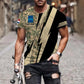 T-shirt personnalisé avec camouflage soldat/vétéran néerlandais avec nom et grade imprimé en 3D - 030424QA