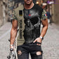 Personalisiertes französisches Soldaten-/Veteranen-T-Shirt mit Camouflage-Muster, mit Namen und Rang, 3D-Aufdruck – 2601240001QA