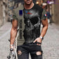 T-shirt personnalisé avec camouflage soldat/vétéran de la France avec nom et grade imprimé en 3D - 2601240001QA