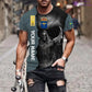 T-shirt personnalisé avec camouflage soldat/vétéran suédois avec nom et grade imprimé en 3D - 2601240001QA