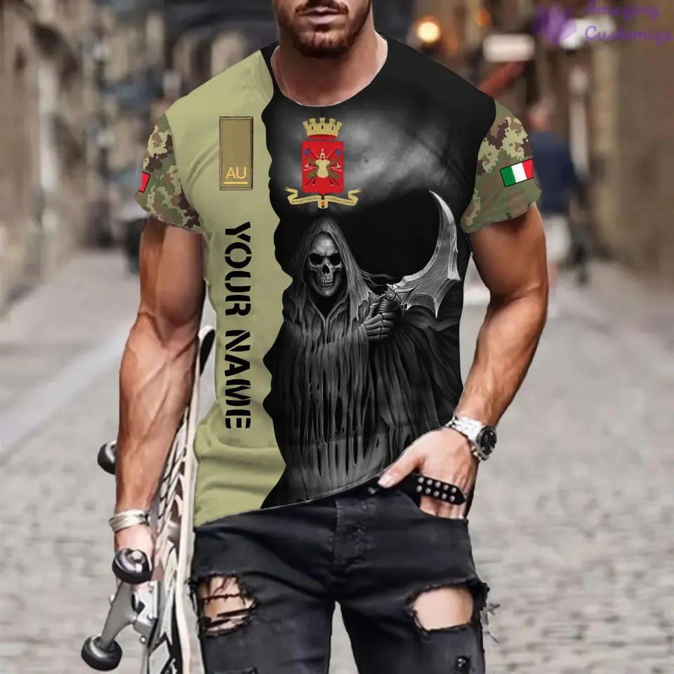 Personalized Italy Soldier/ Veteran Camo With Name And Rank T-Shirt 3D Printed - 2601240001QA