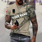 T-shirt personnalisé avec camouflage soldat/vétéran de la France avec nom et grade imprimé en 3D - 3001240001