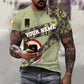 T-shirt personnalisé avec camouflage soldat/vétéran irlandais avec nom et grade imprimé en 3D - 3001240001QA