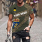 T-shirt personnalisé avec camouflage soldat/vétéran suédois avec nom et grade imprimé en 3D - 3001240001QA