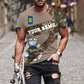 Personalisiertes T-Shirt mit finnischem Soldaten-/Veteranen-Tarnmuster und Namen und Rang, 3D-Druck – 3001240001