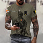 T-shirt personnalisé avec camouflage soldat/vétéran belge avec nom et grade imprimé en 3D - 17042401QA