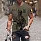 T-shirt personnalisé avec camouflage soldat/vétéran belge avec nom et grade imprimé en 3D - 17042401QA