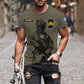 T-shirt personnalisé avec camouflage soldat/vétéran finlandais avec nom et grade imprimé en 3D - 17042401QA