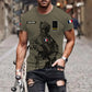 Personalisiertes T-Shirt mit französischem Soldaten/Veteranen-Tarnmuster mit Namen und Rang, 3D-Druck – 17042401QA