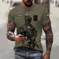 T-shirt personnalisé avec camouflage soldat/vétéran des Pays-Bas avec nom et grade imprimé en 3D - 17042401QA