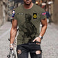 T-shirt personnalisé avec camouflage soldat/vétéran britannique avec nom et grade imprimé en 3D - 17042401QA