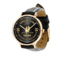 Personalized France Soldier/ Veteran With Name, Rank and Year Black Stitched Leather Watch - 26042401QA - Gold Version