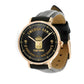 Personalized Sweden Soldier/ Veteran With Name, Rank and Year Black Stitched Leather Watch - 26042401QA - Gold Version