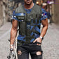 T-shirt personnalisé avec camouflage soldat/vétéran australien avec nom et grade imprimé en 3D - 22042401QA