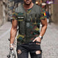 Personalisiertes T-Shirt mit belgischem Soldaten-/Veteranen-Tarnmuster mit Namen und Rang, 3D-Druck – 22042401QA